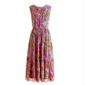 J. Crew Floral Tier Sleeveless Summer Dress